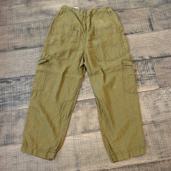 ZARA 100% LINEN CARGO OANTS SIZE S HIGH WAISTED - Picture 8 of 16